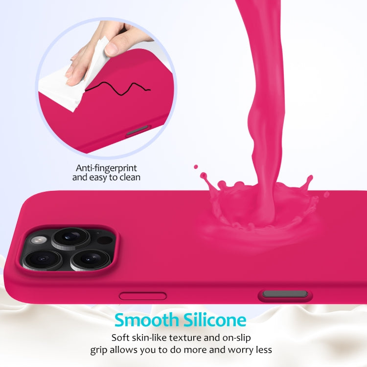 For iPhone 16 Pro Solid Color Silicone Phone Case(Rose Red) - More iPhone Cases by PMC Jewellery | Online Shopping South Africa | PMC Jewellery | Buy Now Pay Later Mobicred