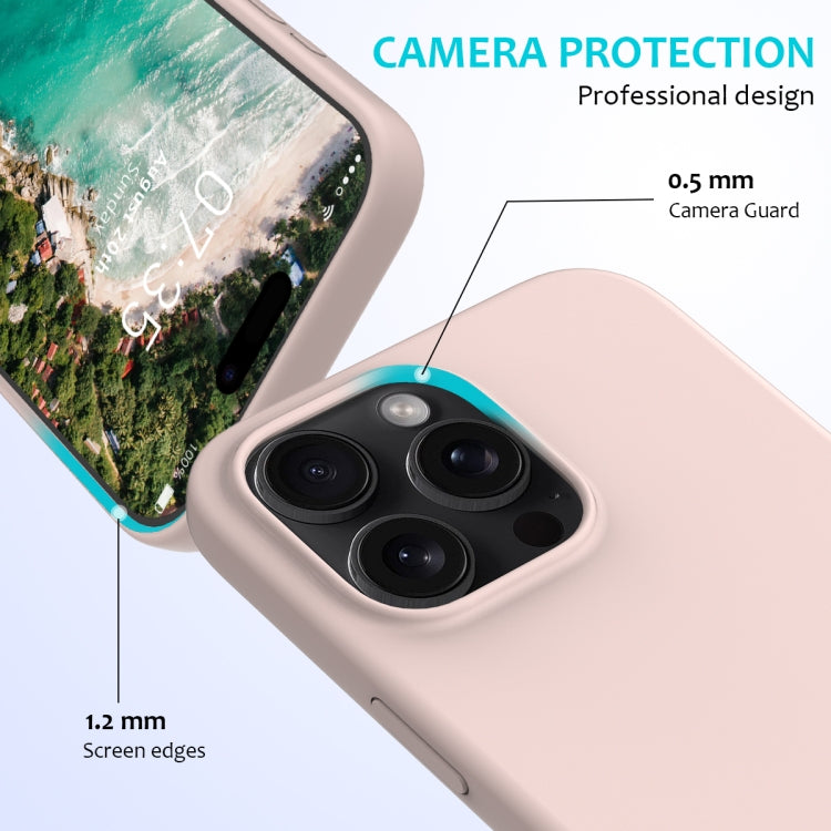 For iPhone 16 Pro Solid Color Silicone Phone Case(Sand Pink) - More iPhone Cases by PMC Jewellery | Online Shopping South Africa | PMC Jewellery | Buy Now Pay Later Mobicred