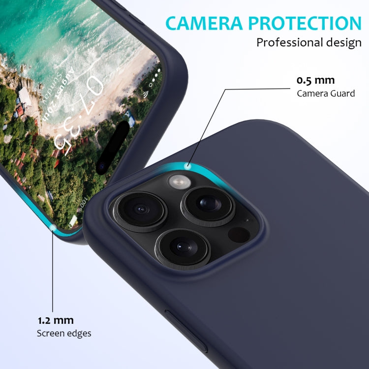 For iPhone 16 Pro Solid Color Silicone Phone Case(Midnight Blue) - More iPhone Cases by PMC Jewellery | Online Shopping South Africa | PMC Jewellery | Buy Now Pay Later Mobicred