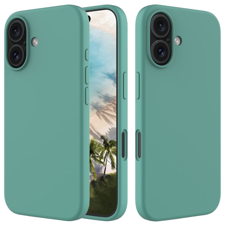 For iPhone 16 Plus Solid Color Silicone Phone Case(Pine Needle Green) - More iPhone Cases by PMC Jewellery | Online Shopping South Africa | PMC Jewellery | Buy Now Pay Later Mobicred