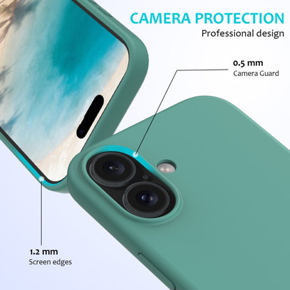 For iPhone 16 Plus Solid Color Silicone Phone Case(Pine Needle Green) - More iPhone Cases by PMC Jewellery | Online Shopping South Africa | PMC Jewellery | Buy Now Pay Later Mobicred