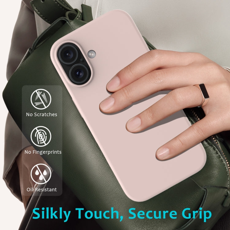 For iPhone 16 Solid Color Silicone Phone Case(Sand Pink) - More iPhone Cases by PMC Jewellery | Online Shopping South Africa | PMC Jewellery | Buy Now Pay Later Mobicred