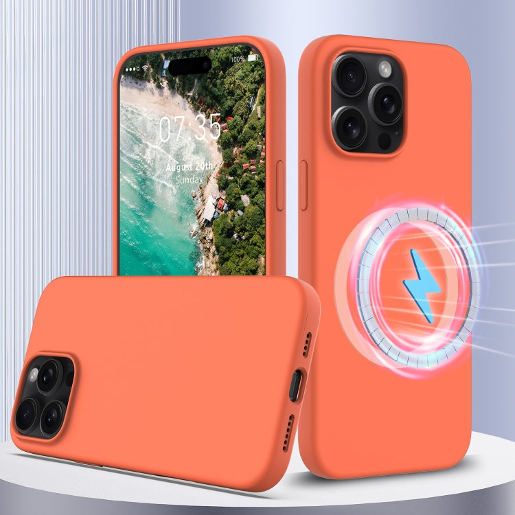 For iPhone 16 Pro Max Shockproof Silicone Magsafe Phone Case(Gold Orange) - iPhone 16 Pro Max Cases by PMC Jewellery | Online Shopping South Africa | PMC Jewellery | Buy Now Pay Later Mobicred