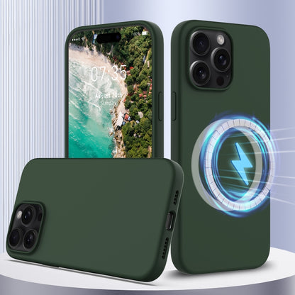 For iPhone 16 Pro Max Shockproof Silicone Magsafe Phone Case(Dark Green) - iPhone 16 Pro Max Cases by PMC Jewellery | Online Shopping South Africa | PMC Jewellery | Buy Now Pay Later Mobicred