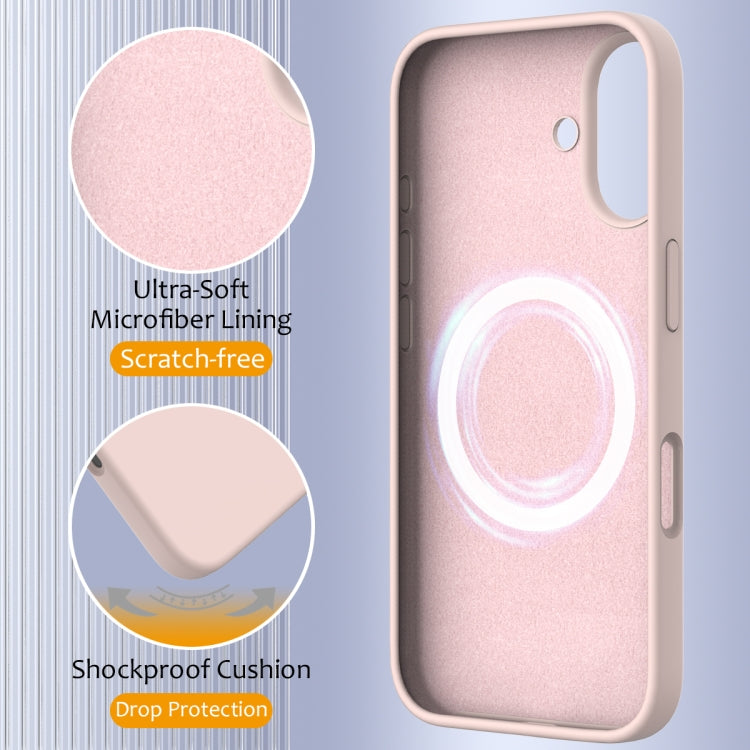 For iPhone 16 Shockproof Silicone Magsafe Phone Case(Sand Pink) - iPhone 16 Cases by PMC Jewellery | Online Shopping South Africa | PMC Jewellery | Buy Now Pay Later Mobicred