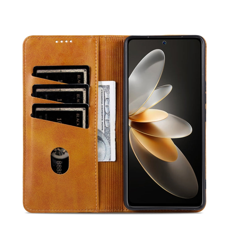 For Xiaomi Redmi K70/K70 Pro AZNS Magnetic Calf Texture Flip Leather Phone Case(Light Brown) - K70 Pro Cases by AZNS | Online Shopping South Africa | PMC Jewellery | Buy Now Pay Later Mobicred