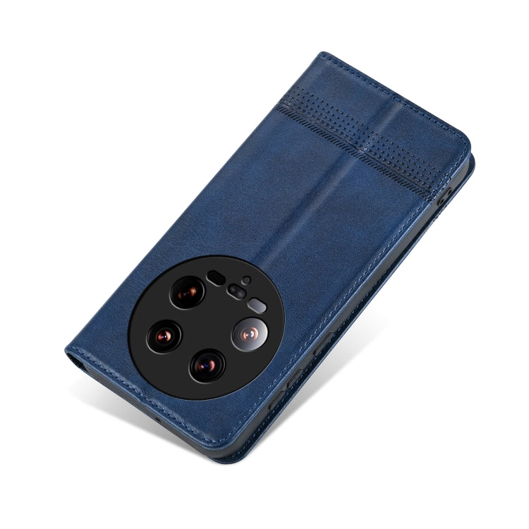 For Xiaomi 14 Ultra AZNS Magnetic Calf Texture Flip Leather Phone Case(Dark Blue) - 14 Ultra Cases by AZNS | Online Shopping South Africa | PMC Jewellery | Buy Now Pay Later Mobicred