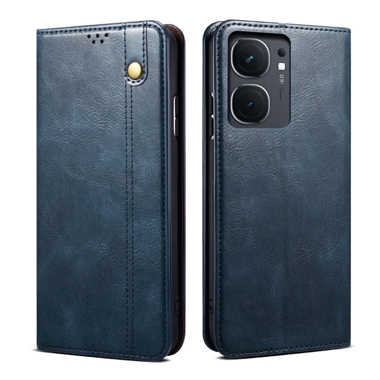 For vivo iQOO Neo9 Pro / Neo9 Oil Wax Crazy Horse Texture Leather Phone Case(Blue) - iQOO Neo9 Cases by PMC Jewellery | Online Shopping South Africa | PMC Jewellery | Buy Now Pay Later Mobicred