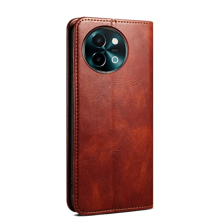 For vivo Y38 5G Global Oil Wax Crazy Horse Texture Leather Phone Case(Brown) - vivo Cases by PMC Jewellery | Online Shopping South Africa | PMC Jewellery | Buy Now Pay Later Mobicred