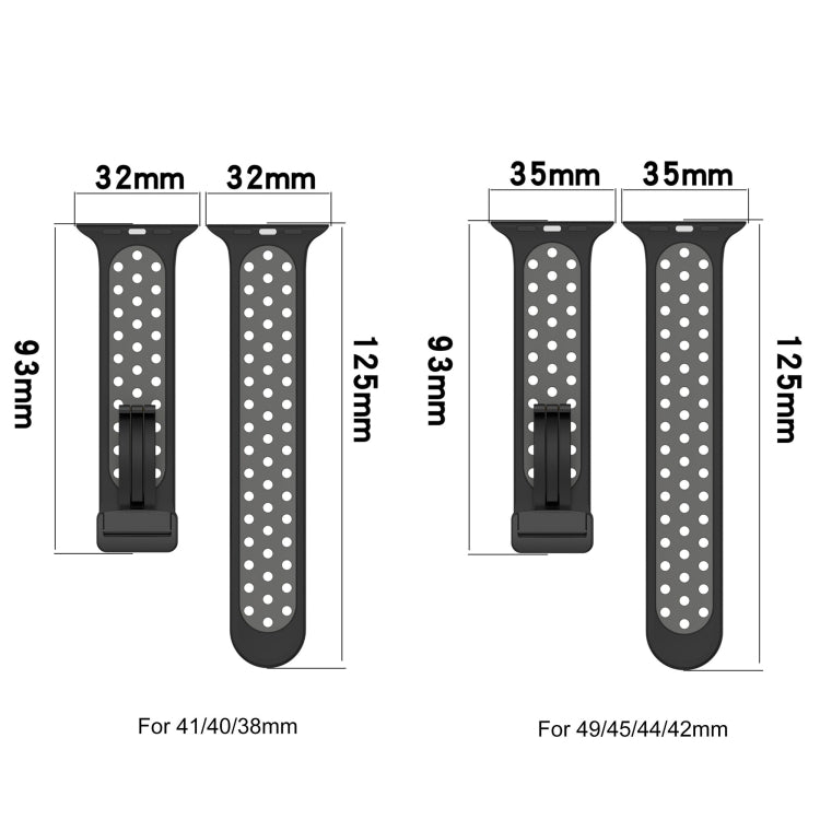 For Apple Watch SE 2023 40mm Magnetic Buckle Silicone Watch Band(Black Blue) - Watch Bands by PMC Jewellery | Online Shopping South Africa | PMC Jewellery