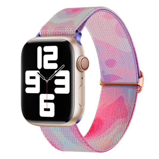 For Apple Watch Ultra 2 49mm Painted Pattern Nylon Replacement Watch Band(Ladder Purple Blue) - Watch Bands by PMC Jewellery | Online Shopping South Africa | PMC Jewellery | Buy Now Pay Later Mobicred