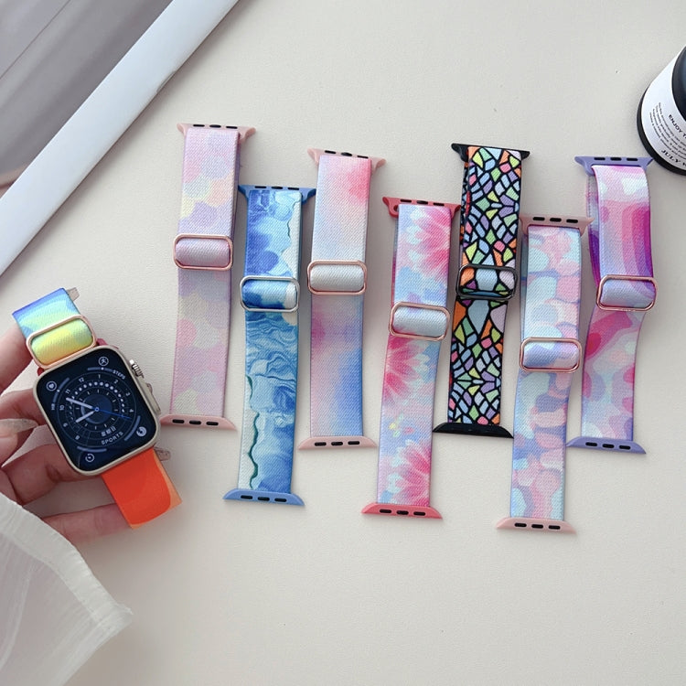 For Apple Watch Ultra 2 49mm Painted Pattern Nylon Replacement Watch Band(Water Fluid) - Watch Bands by PMC Jewellery | Online Shopping South Africa | PMC Jewellery | Buy Now Pay Later Mobicred