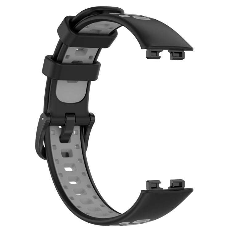 For Huawei Band 8 Two Color Silicone Replacement Watch Band(Black Grey) - Watch Bands by PMC Jewellery | Online Shopping South Africa | PMC Jewellery