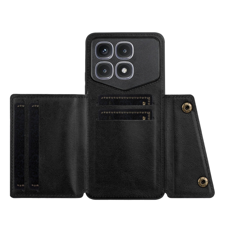 For Xiaomi Redmi K70 Ultra Double Buckle Card Slots Magnetic Phone Case(Black) - Xiaomi Cases by PMC Jewellery | Online Shopping South Africa | PMC Jewellery | Buy Now Pay Later Mobicred