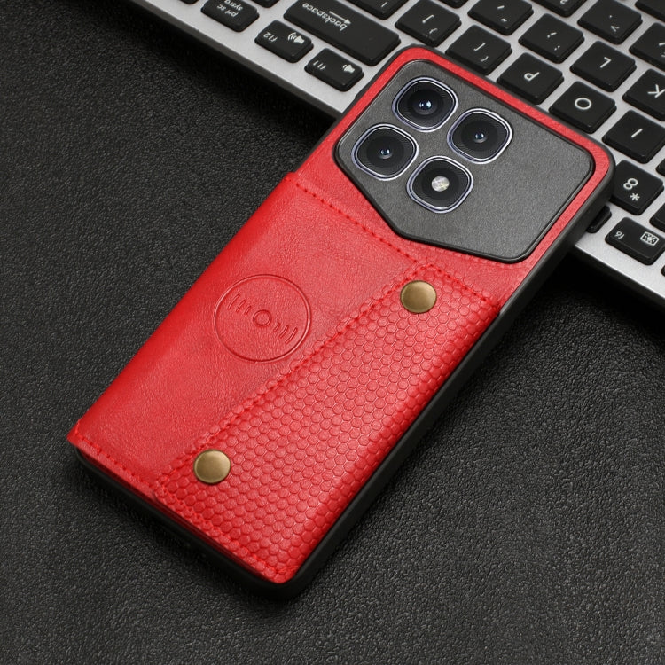 For Xiaomi Redmi K70 Ultra Double Buckle Card Slots Magnetic Phone Case(Red) - Xiaomi Cases by PMC Jewellery | Online Shopping South Africa | PMC Jewellery | Buy Now Pay Later Mobicred