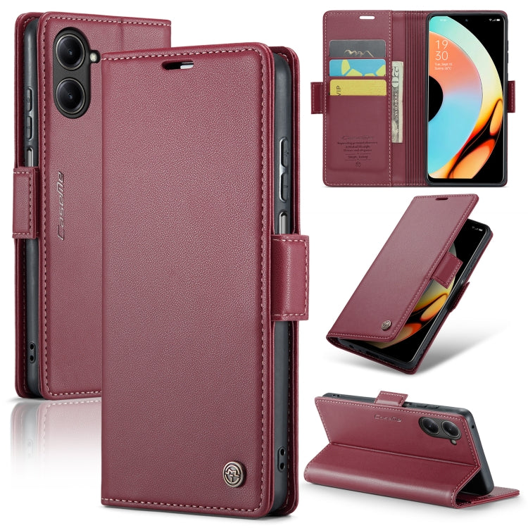 For Realme 10 Pro 5G CaseMe 023 Butterfly Buckle Litchi Texture RFID Anti-theft Leather Phone Case(Wine Red) - Realme Cases by CaseMe | Online Shopping South Africa | PMC Jewellery | Buy Now Pay Later Mobicred