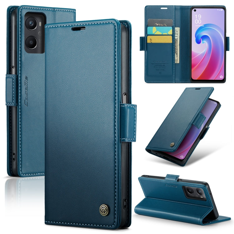 For Realme 9i 4G CaseMe 023 Butterfly Buckle Litchi Texture RFID Anti-theft Leather Phone Case(Blue) - Realme Cases by CaseMe | Online Shopping South Africa | PMC Jewellery | Buy Now Pay Later Mobicred