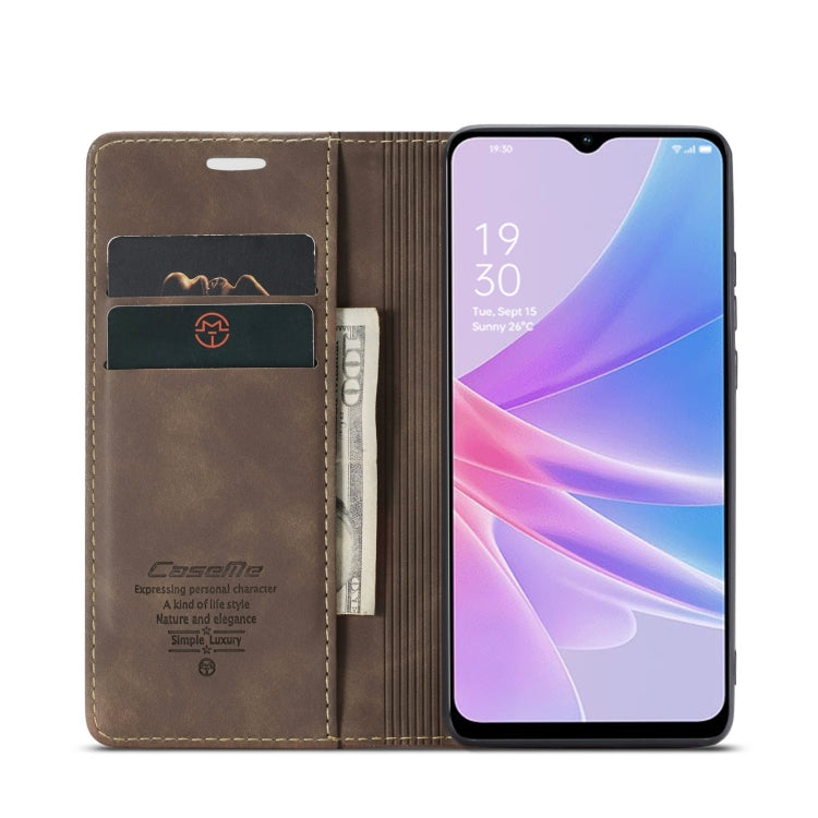 For OPPO A78 5G Global / A1X 5G CaseMe 013 Multifunctional Horizontal Flip Leather Phone Case(Coffee) - OPPO Cases by CaseMe | Online Shopping South Africa | PMC Jewellery | Buy Now Pay Later Mobicred