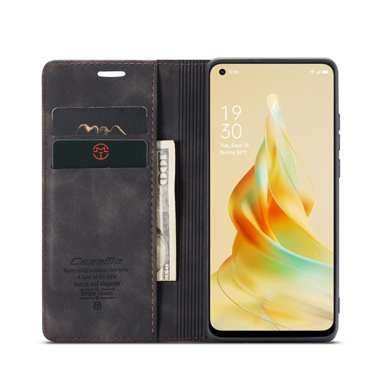 For OPPO Reno8 T 4G CaseMe 013 Multifunctional Horizontal Flip Leather Phone Case(Black) - OPPO Cases by CaseMe | Online Shopping South Africa | PMC Jewellery | Buy Now Pay Later Mobicred