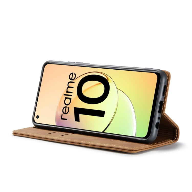 For Realme 10 4G CaseMe 013 Multifunctional Horizontal Flip Leather Phone Case(Brown) - Realme Cases by CaseMe | Online Shopping South Africa | PMC Jewellery | Buy Now Pay Later Mobicred