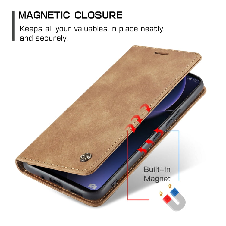 For Xiaomi 13T/13T Pro CaseMe 013 Multifunctional Horizontal Flip Leather Phone Case(Brown) - Xiaomi Cases by CaseMe | Online Shopping South Africa | PMC Jewellery | Buy Now Pay Later Mobicred