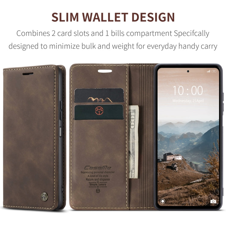 For Xiaomi Redmi 12 4G / 12 5G／Note 12R CaseMe 013 Multifunctional Horizontal Flip Leather Phone Case(Coffee) - Xiaomi Cases by CaseMe | Online Shopping South Africa | PMC Jewellery | Buy Now Pay Later Mobicred