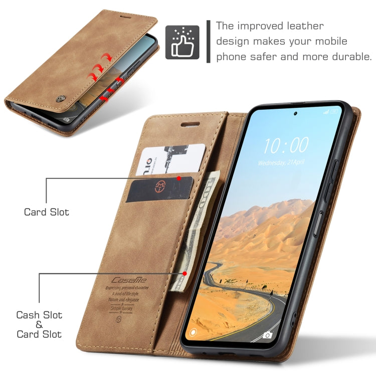 For Xiaomi Redmi 12 4G / 12 5G／Note 12R CaseMe 013 Multifunctional Horizontal Flip Leather Phone Case(Brown) - Xiaomi Cases by CaseMe | Online Shopping South Africa | PMC Jewellery | Buy Now Pay Later Mobicred