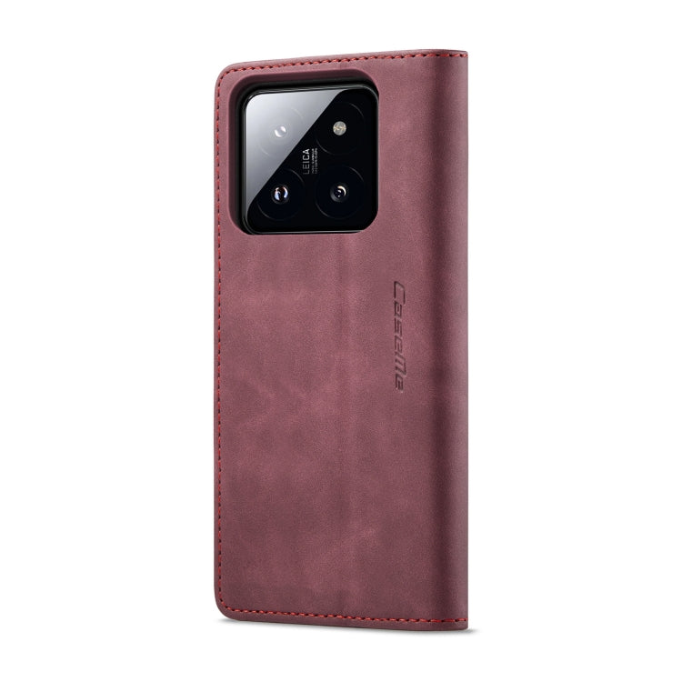 For Xiaomi 14 CaseMe 013 Multifunctional Horizontal Flip Leather Phone Case(Wine Red) - 14 Cases by CaseMe | Online Shopping South Africa | PMC Jewellery | Buy Now Pay Later Mobicred