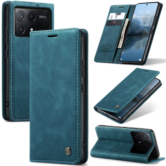 For Xiaomi Poco X6 Pro CaseMe 013 Multifunctional Horizontal Flip Leather Phone Case(Blue) - Xiaomi Cases by CaseMe | Online Shopping South Africa | PMC Jewellery | Buy Now Pay Later Mobicred