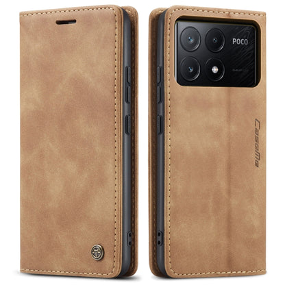 For Xiaomi Redmi K70E 5G CaseMe 013 Multifunctional Horizontal Flip Leather Phone Case(Brown) - K70E Cases by CaseMe | Online Shopping South Africa | PMC Jewellery | Buy Now Pay Later Mobicred