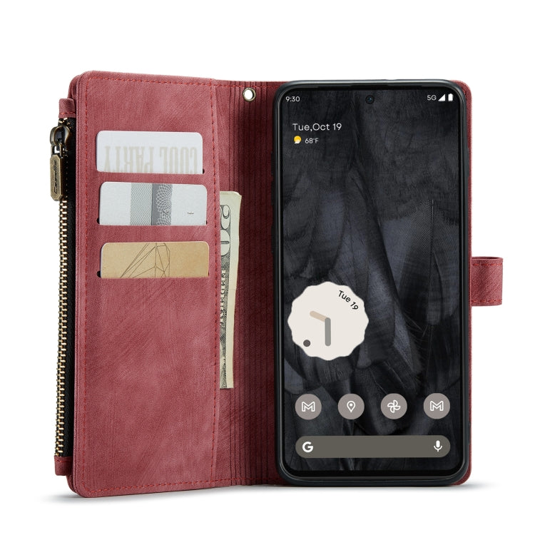 For Google Pixel 8 Pro CaseMe C30 Multifunctional Leather Phone Case(Red) - Google Cases by CaseMe | Online Shopping South Africa | PMC Jewellery | Buy Now Pay Later Mobicred