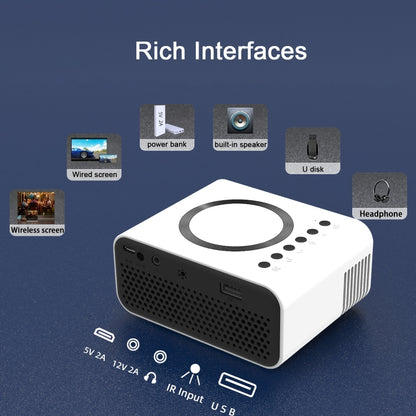 T300S 320x240 24ANSI Lumens Mini LCD Projector Supports Wired & Wireless Same Screen, Specification:US Plug(White) - Mini Projector by PMC Jewellery | Online Shopping South Africa | PMC Jewellery | Buy Now Pay Later Mobicred