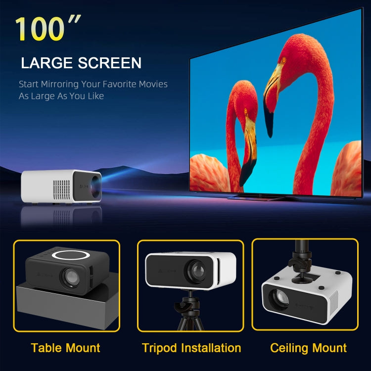 T300S 320x240 24ANSI Lumens Mini LCD Projector Supports Wired & Wireless Same Screen, Specification:AU Plug(White) - Mini Projector by PMC Jewellery | Online Shopping South Africa | PMC Jewellery | Buy Now Pay Later Mobicred