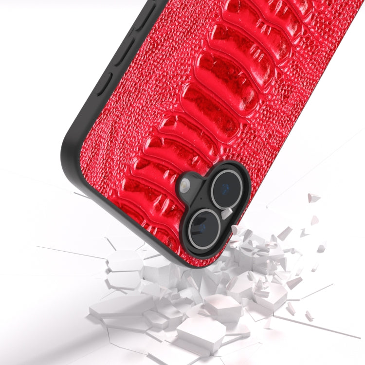 For iPhone 16 ABEEL Genuine Leather Weilai Series Phone Case(Red) - iPhone 16 Cases by PMC Jewellery | Online Shopping South Africa | PMC Jewellery | Buy Now Pay Later Mobicred