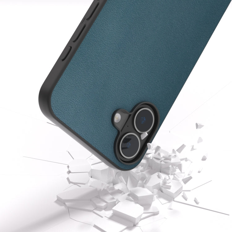 For iPhone 16 ABEEL Genuine Leather Xiaoya Series Phone Case(Dark Green) - iPhone 16 Cases by PMC Jewellery | Online Shopping South Africa | PMC Jewellery | Buy Now Pay Later Mobicred