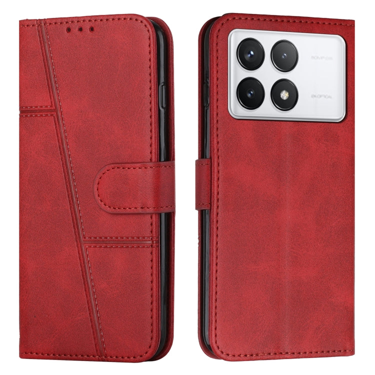 For Xiaomi Redmi K70 / K70 Pro Stitching Calf Texture Buckle Leather Phone Case(Red) - K70 Pro Cases by PMC Jewellery | Online Shopping South Africa | PMC Jewellery | Buy Now Pay Later Mobicred