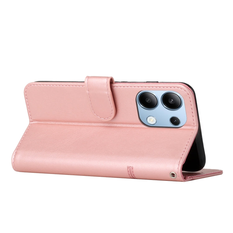 For Xiaomi Redmi Note 13 4G Global Stitching Calf Texture Buckle Leather Phone Case(Rose Gold) - Note 13 Cases by PMC Jewellery | Online Shopping South Africa | PMC Jewellery | Buy Now Pay Later Mobicred