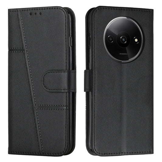 For Xiaomi Redmi A3 Stitching Calf Texture Buckle Leather Phone Case(Black) - Xiaomi Cases by PMC Jewellery | Online Shopping South Africa | PMC Jewellery | Buy Now Pay Later Mobicred