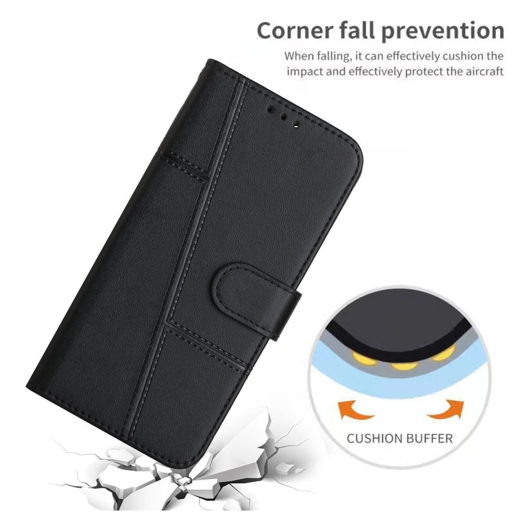 For Xiaomi Redmi A3 Stitching Calf Texture Buckle Leather Phone Case(Black) - Xiaomi Cases by PMC Jewellery | Online Shopping South Africa | PMC Jewellery | Buy Now Pay Later Mobicred