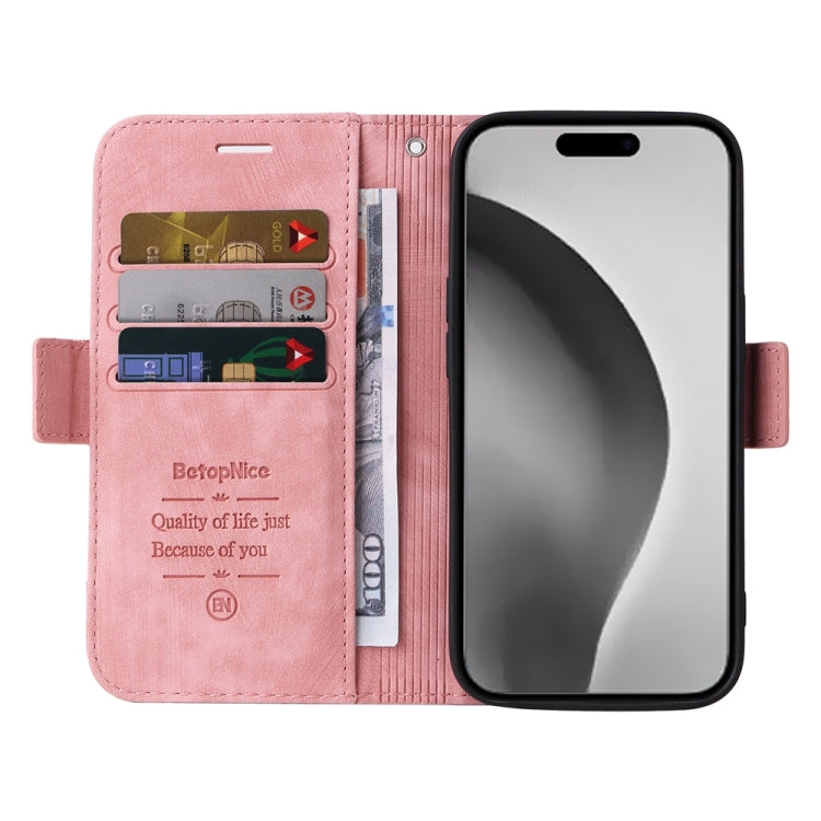 For iPhone 16 Pro Max BETOPNICE Dual-side Buckle Leather Phone Case(Pink) - iPhone 16 Pro Max Cases by BETOPNICE | Online Shopping South Africa | PMC Jewellery | Buy Now Pay Later Mobicred