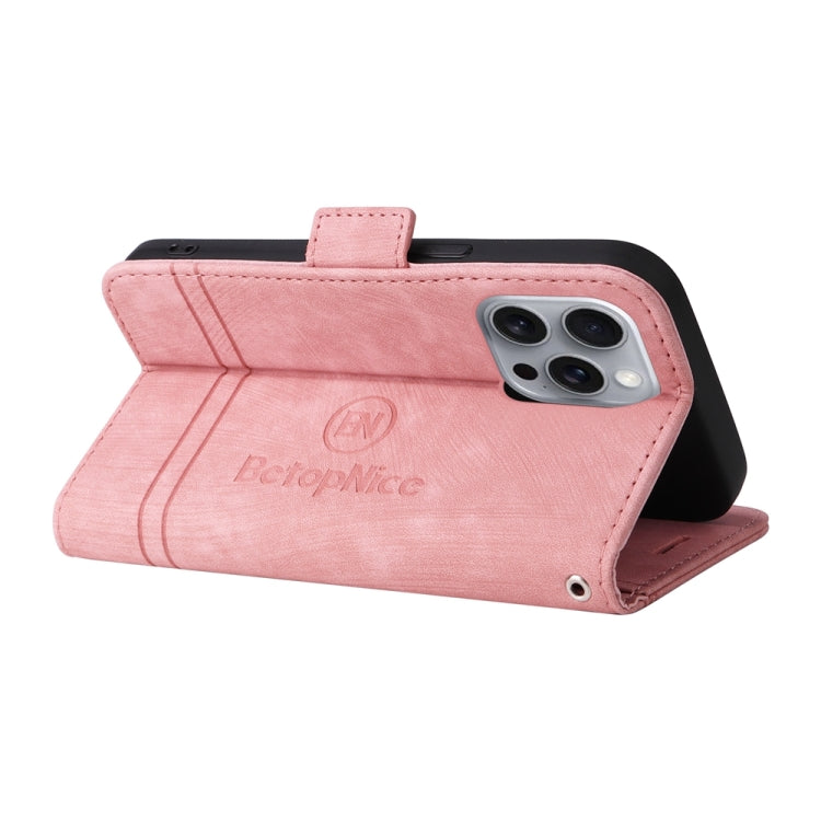 For iPhone 16 Pro Max BETOPNICE Dual-side Buckle Leather Phone Case(Pink) - iPhone 16 Pro Max Cases by BETOPNICE | Online Shopping South Africa | PMC Jewellery | Buy Now Pay Later Mobicred