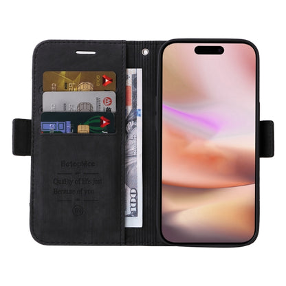 For iPhone 16 Plus BETOPNICE Dual-side Buckle Leather Phone Case(Black) - iPhone 16 Plus Cases by BETOPNICE | Online Shopping South Africa | PMC Jewellery | Buy Now Pay Later Mobicred