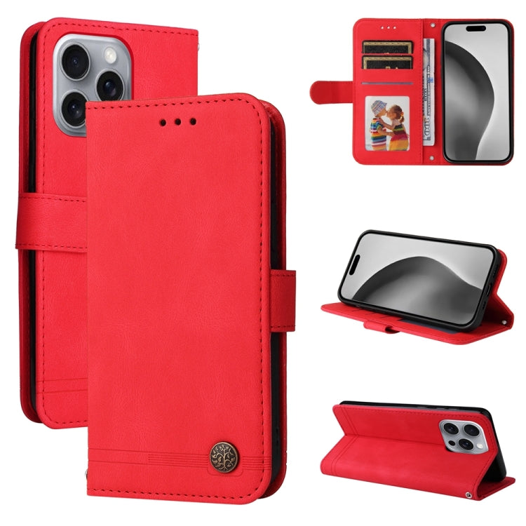 For iPhone 16 Pro Max Skin Feel Life Tree Leather Phone Case(Red) - iPhone 16 Pro Max Cases by PMC Jewellery | Online Shopping South Africa | PMC Jewellery | Buy Now Pay Later Mobicred