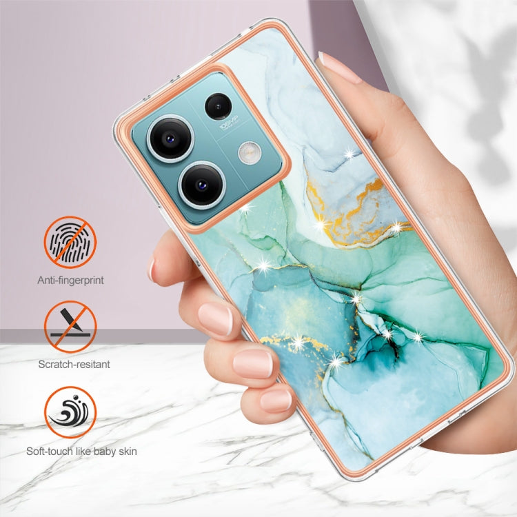 For Xiaomi Redmi Note 13 5G Global Electroplating Marble Dual-side IMD Phone Case(Green 003) - Note 13 Cases by PMC Jewellery | Online Shopping South Africa | PMC Jewellery | Buy Now Pay Later Mobicred