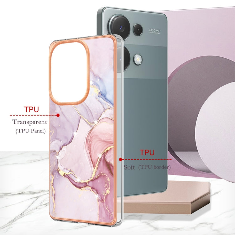 For Xiaomi Redmi Note 13 Pro 4G Global Electroplating Marble Dual-side IMD Phone Case(Rose Gold 005) - Note 13 Pro Cases by PMC Jewellery | Online Shopping South Africa | PMC Jewellery | Buy Now Pay Later Mobicred