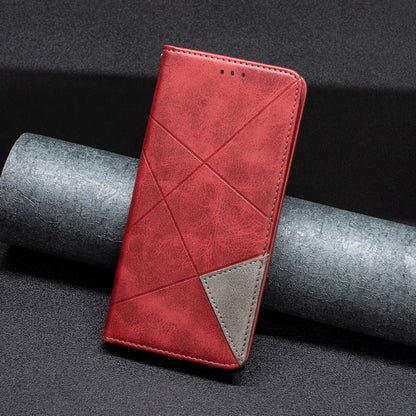 For iPhone 16 Plus Rhombus Texture Magnetic Leather Phone Case(Red) - iPhone 16 Plus Cases by PMC Jewellery | Online Shopping South Africa | PMC Jewellery | Buy Now Pay Later Mobicred