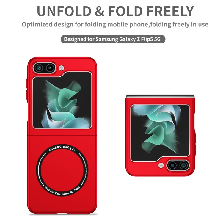 For Samsung Galaxy Z Flip5 5G Magsafe Magnetic Folding PC Phone Case(Red) - Galaxy Z Flip5 Cases by PMC Jewellery | Online Shopping South Africa | PMC Jewellery