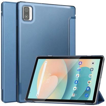 For Blackview Tab 12 / 12 Pro 3-fold Semi-transparent Frosted Smart Leather Tablet Case(Blue) - Others by PMC Jewellery | Online Shopping South Africa | PMC Jewellery | Buy Now Pay Later Mobicred