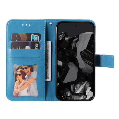 For Google Pixel 9 Pro 7-petal Flowers Embossing Leather Phone Case(Blue) - Google Cases by PMC Jewellery | Online Shopping South Africa | PMC Jewellery | Buy Now Pay Later Mobicred