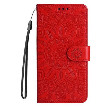 For Google Pixel 9 Embossed Sunflower Leather Phone Case(Red) - Google Cases by PMC Jewellery | Online Shopping South Africa | PMC Jewellery | Buy Now Pay Later Mobicred